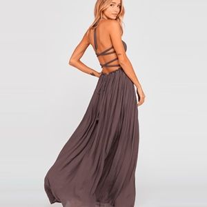 Halter Cross Back Maxi Dress